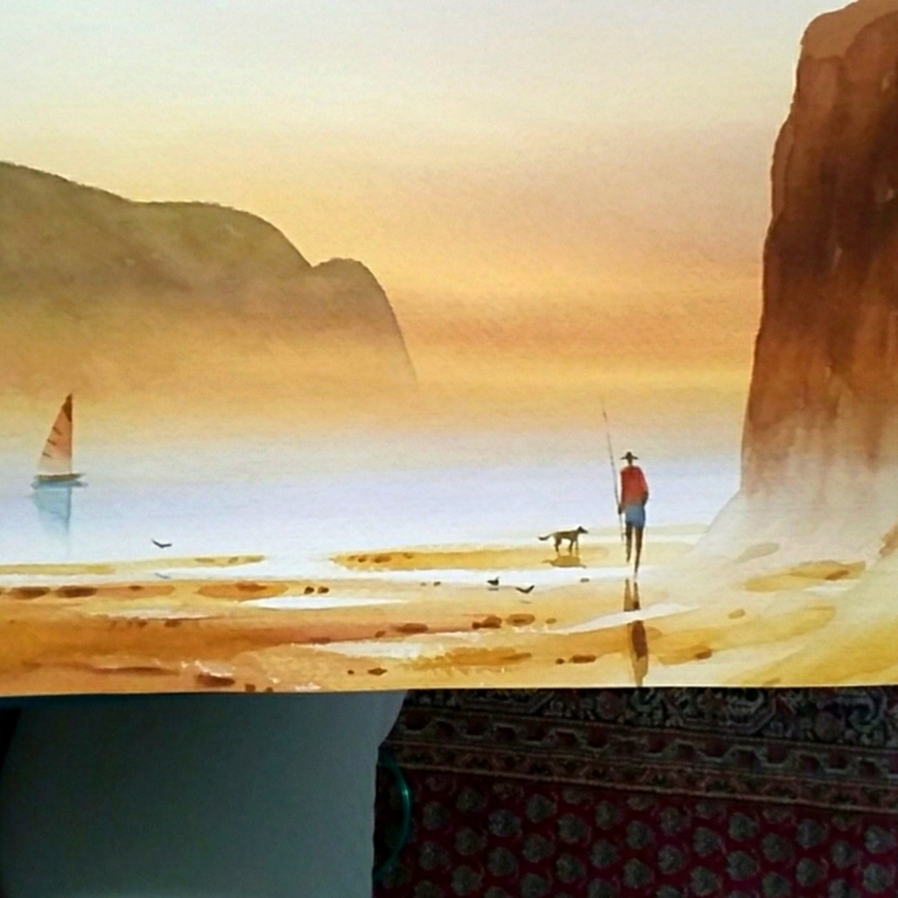 Watercolor. "Pacific Coast"